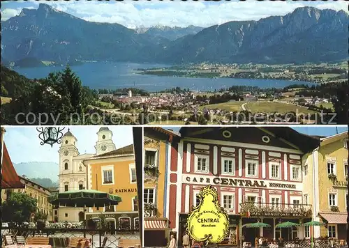 Mondsee Salzkammergut Panorama Cafe Central Marktplatz Kat. Mondsee