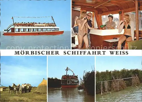 Moerbisch See Schiffahrt Weiss Rundfahrten Naturschutzgebiet Yacht Party Kat. Moerbisch am See