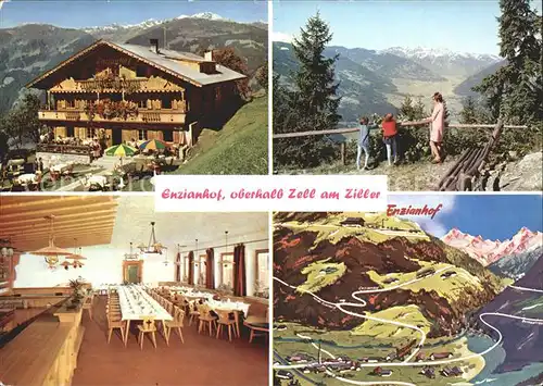 Zell Ziller Tirol Enzianhof Speisesaal Panorama Aussicht Kat. Zell am Ziller