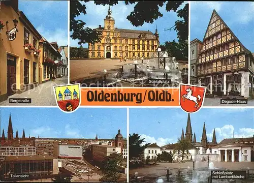 Oldenburg Niedersachsen Bergstrasse Schlossplatz Degade Haus Teilansicht Lambertuskirche / Oldenburg (Oldenburg) /Oldenburg  Stadtkreis