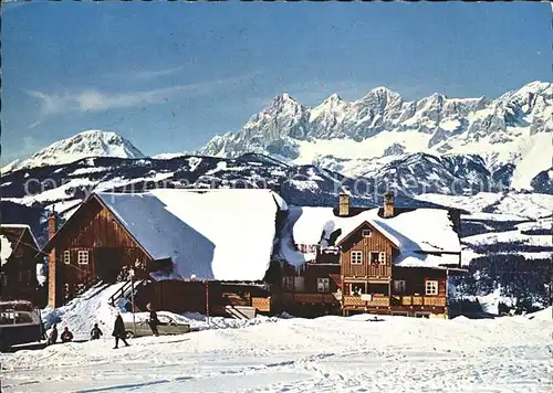 Schladming Obersteiermark Berggasthof Winterer am Rohrmoos mit Dachsteingruppe Kat. Schladming