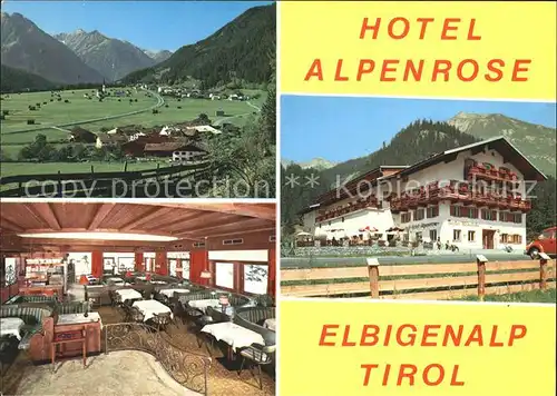 Elbigenalp Hotel Alpenrose Panorama Gastraum Kat. Elbigenalp Lechtal Tirol