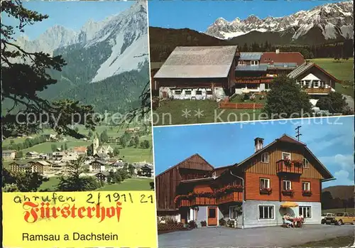 Ramsau Dachstein Steiermark Ortsansicht Bauernpension Fuersterhof Kat. Ramsau am Dachstein
