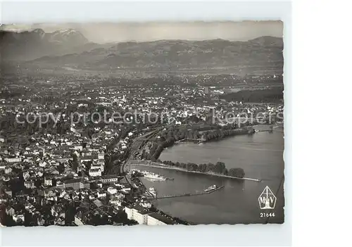 Bregenz Vorarlberg mit Bodensee und Saentis Kat. Bregenz