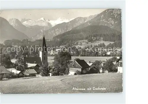 Altaussee mit Kirche und Dachstein Kat. Altaussee