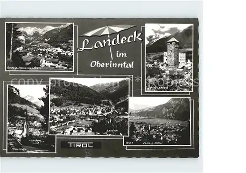 Landeck Tirol Grins Parseierspitze Schloss Landeck Pfarrkirche Zams Riffler Kat. Landeck