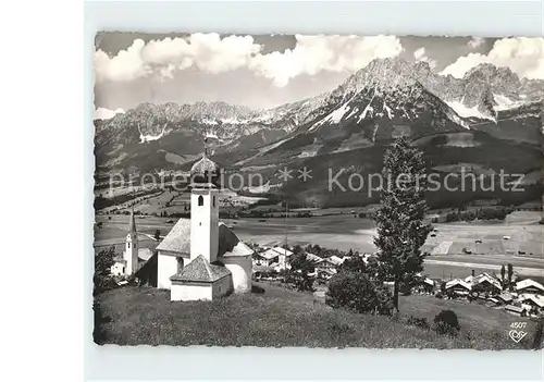 Ellmau Tirol mit Kirche und Wilden Kaiser Kat. Ellmau