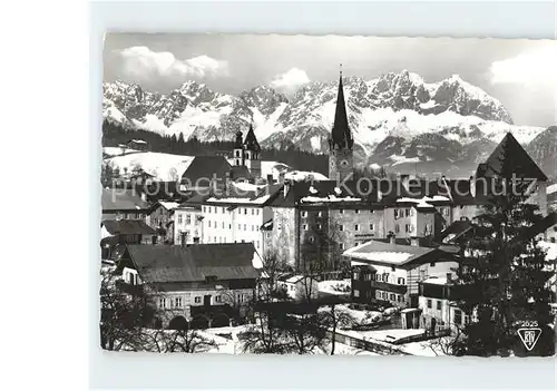 Kitzbuehel Tirol mit Kaisergebirge Kat. Kitzbuehel