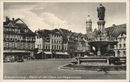 Braunschweig Heinrich der Loewe am Hagenmarkt Denkmal Kat. Braunschweig