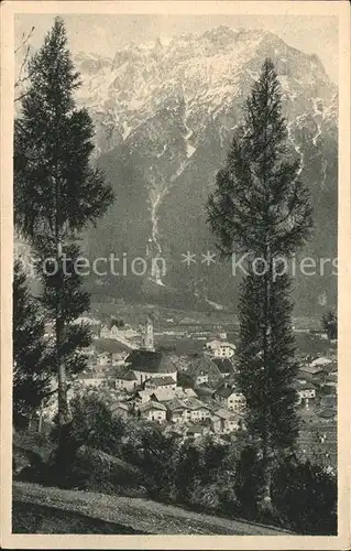 Mittenwald Karwendel Tirol Panorama mit Alpen Kat. Schwaz