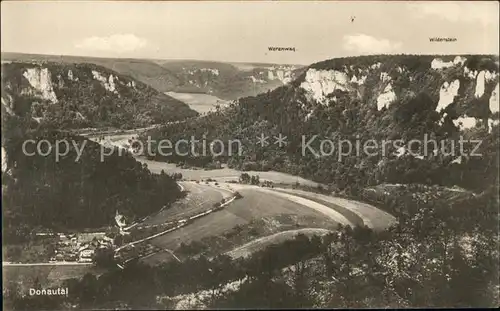 Leibertingen Panorama Donautal mit Burg Wildenstein Kat. Leibertingen