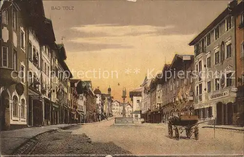 Bad Toelz Strassenpartie Brunnen Karren Kat. Bad Toelz