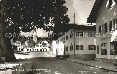 Bad Kohlgrub Partie an der Dorflinde Kirche Kat. Bad Kohlgrub