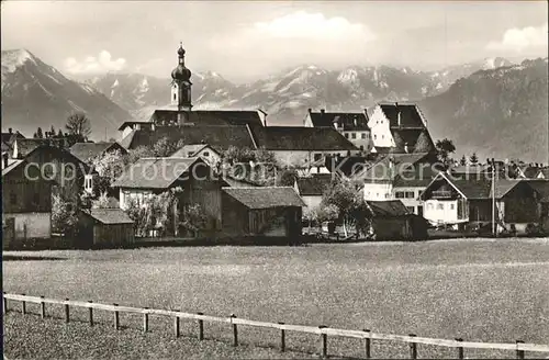 Murnau Ortsansicht mit Kirche Alpen Kat. Murnau a.Staffelsee