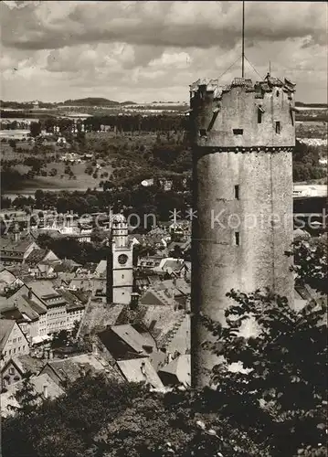 Ravensburg Wuerttemberg Blick auf Mehlsack Blaserturm und Stadtmitte Kat. Ravensburg