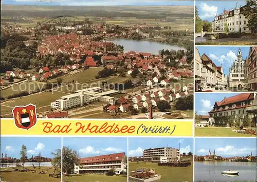 Bad Waldsee Kurhaus Stadtsee Wappen Moorheilbad Kurort Fliegeraufnahme Kat. Bad Waldsee