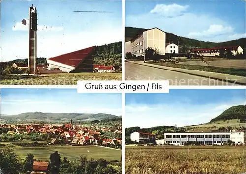 Gingen Fils Kirche Siedlung Schule Gesamtansicht Kat. Gingen an der Fils