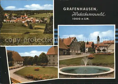 Grafenhausen Schwarzwald Teilansichten Strassenpartie Springbrunnen Kat. Grafenhausen