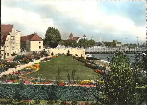 Ingolstadt Donau Blumenanlagen an der Donaubruecke Kat. Ingolstadt