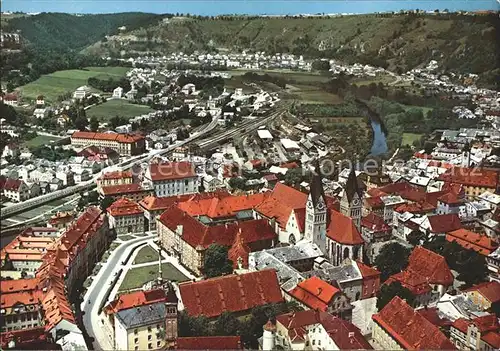 Eichstaett Oberbayern Bischofstadt im Naturpark Altmuehltal Residenzplatz Dom Fliegeraufnahme Kat. Eichstaett