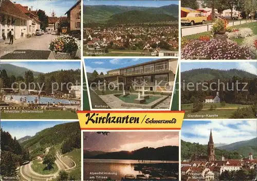 Kirchzarten Hauptstrasse Campingplatz Schwimmbad Kurhaus Kapelle Hoellental Titisee Freiburg Muenster Kat. Kirchzarten