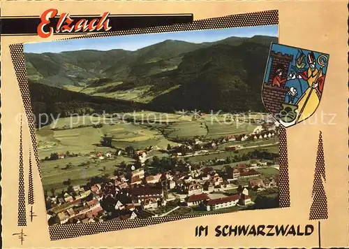 Elzach im Schwarzwald Wappen Fliegeraufnahme Kat. Elzach