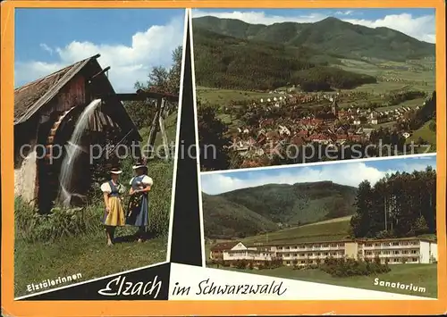 Elzach Schwarzwald Elztaelerinnen Trachten Wasserrad Sanatorium Kat. Elzach