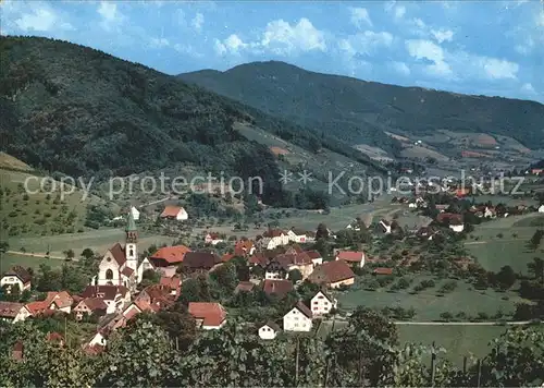 Glottertal Gesamtansicht mit Kandel Kat. Glottertal Schwarzwald