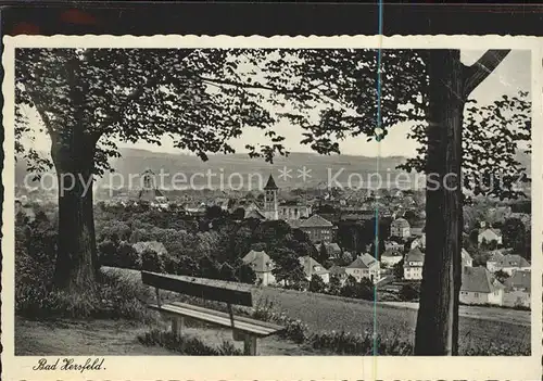 Bad Hersfeld Durchblick zur Stadt Ruhebank Kat. Bad Hersfeld