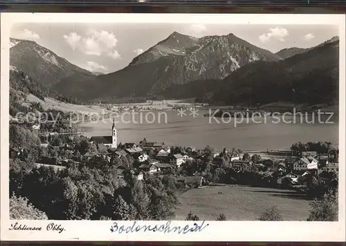 Schliersee Gesamtansicht mit Alpenpanorama Kat. Schliersee