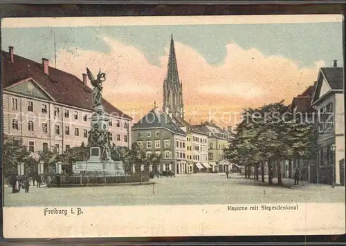 Freiburg Breisgau Kaserne mit Siegesdenkmal Muenster Turm Kat. Freiburg im Breisgau