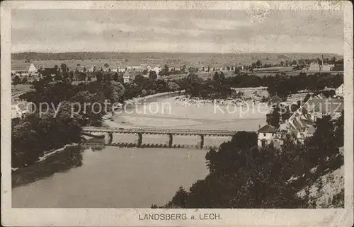 Landsberg Lech Panorama Bruecke Kat. Landsberg am Lech