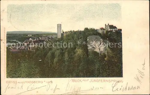 Landsberg Lech Blick auf Jungfernsprung Turm Kat. Landsberg am Lech