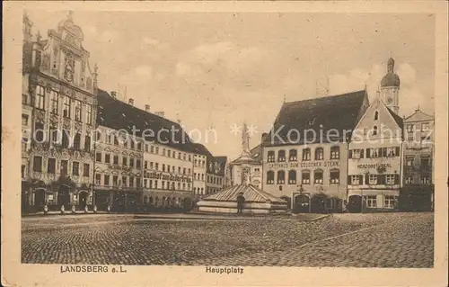 Landsberg Lech Hauptplatz Gasthaeuser Denkmal Kat. Landsberg am Lech