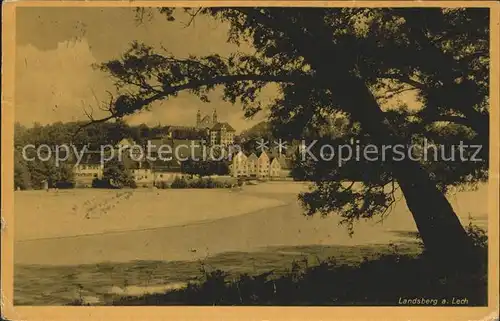 Landsberg Lech Uferpartie am Lech Bahnpost Kat. Landsberg am Lech