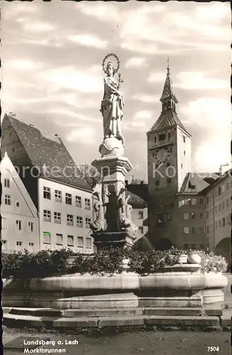 Landsberg Lech Marktbrunnen Statue Kat. Landsberg am Lech