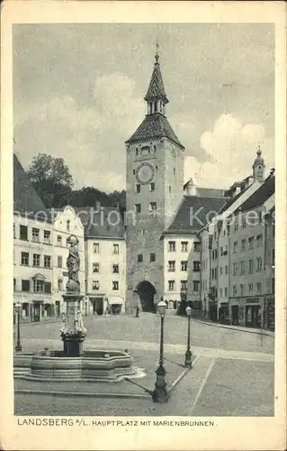 Landsberg Lech Hauptplatz mit Marktbrunnen Kat. Landsberg am Lech