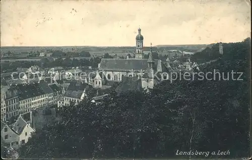 Landsberg Lech Stadtbild mit Kirche Kat. Landsberg am Lech