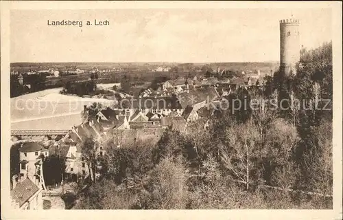 Landsberg Lech Blick ueber die Stadt Turm Kat. Landsberg am Lech