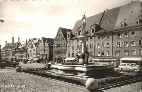 Landsberg Lech Marktplatz mit Marienbrunnen Kat. Landsberg am Lech