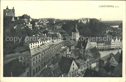 Landsberg Lech Blick ueber die Stadt Kat. Landsberg am Lech