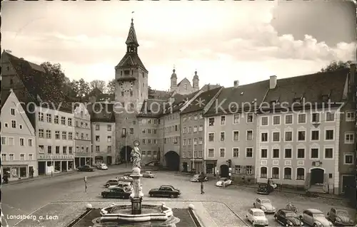 Landsberg Lech Stadtplatz Marienbrunnen Schmalztor Kat. Landsberg am Lech