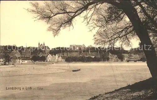 Landsberg Lech Uferpartie am Lech Kat. Landsberg am Lech