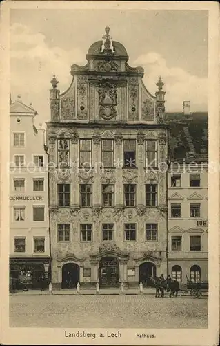 Landsberg Lech Rathaus Fassade Kat. Landsberg am Lech