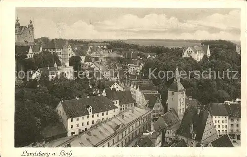 Landsberg Lech Blick ueber die Stadt Kat. Landsberg am Lech