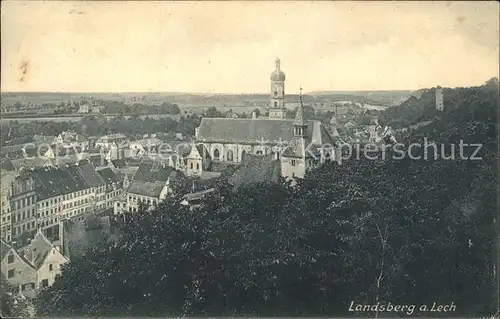 Landsberg Lech Stadtbild mit Kirche Kat. Landsberg am Lech