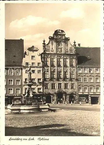 Landsberg Lech Rathaus Fassade Marienbrunnen Kat. Landsberg am Lech