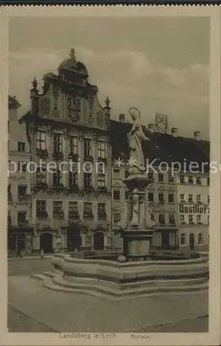 Landsberg Lech Hauptplatz Rathaus Marienbrunnen Kat. Landsberg am Lech