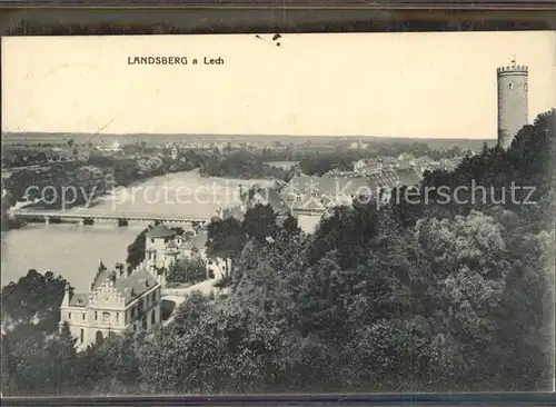 Landsberg Lech Panorama Lechtal Jungfernsprung Turm Kat. Landsberg am Lech