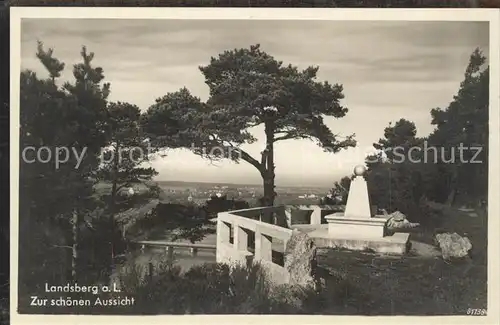 Landsberg Lech Zur schoenen Aussicht Denkmal Aussichtsplattform Kat. Landsberg am Lech